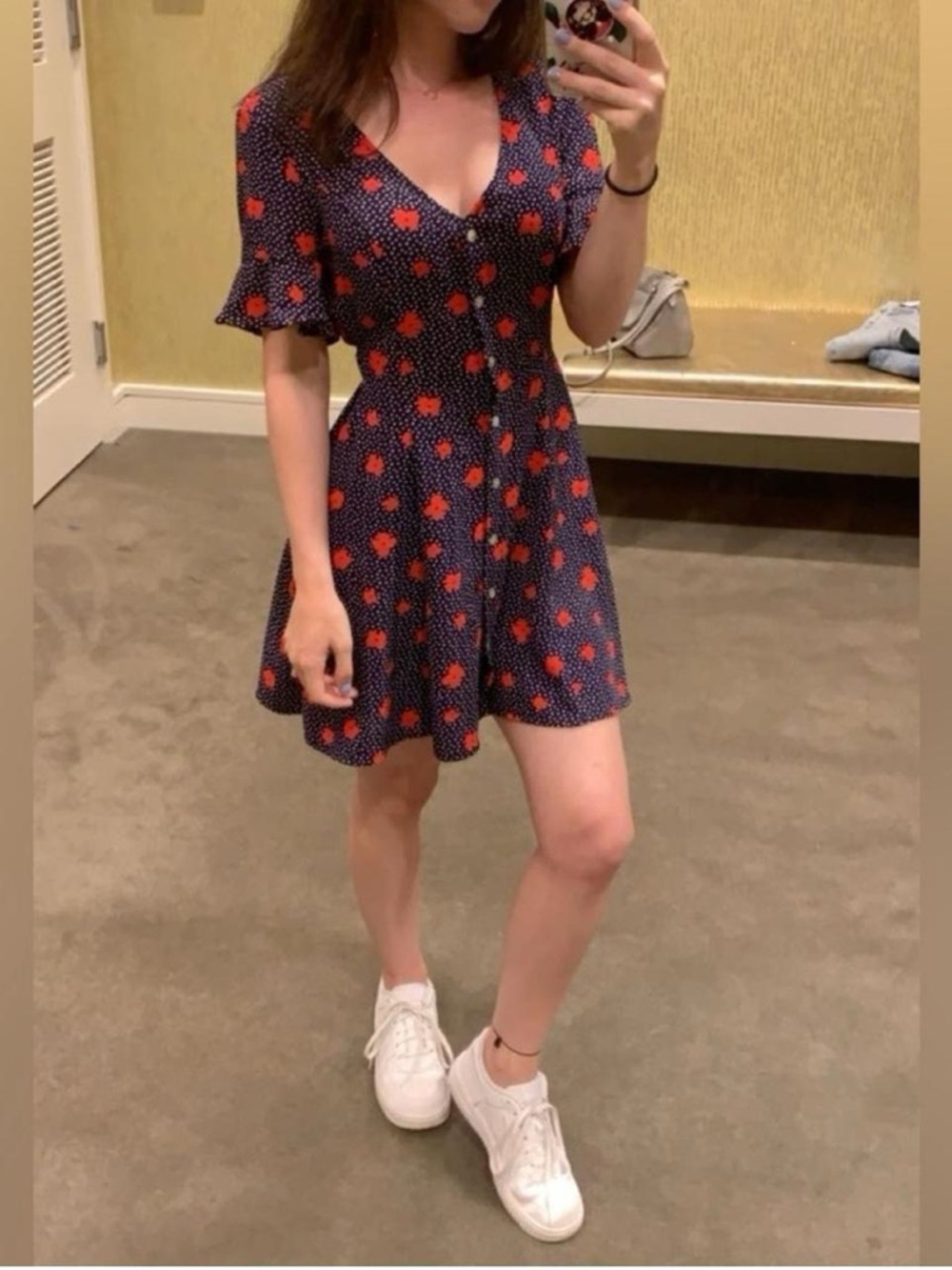 Polka Dot Floral Mini Dress